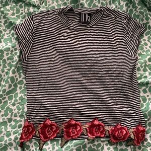 Striped flower crop top